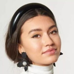 Lele Sadoughi Jet Black Gloss Headband Padded
